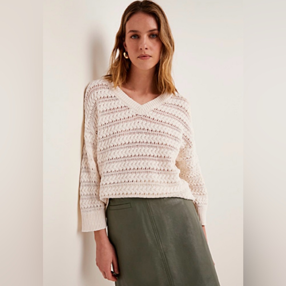 Skylah cream openwork sweater